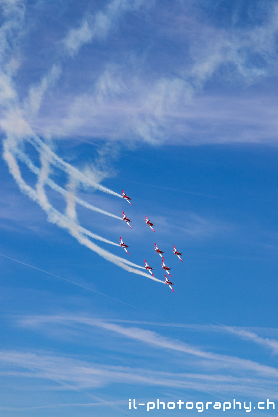 Pilatus PC-7 Team der Schweizer Luftwaffe in Grenchen.