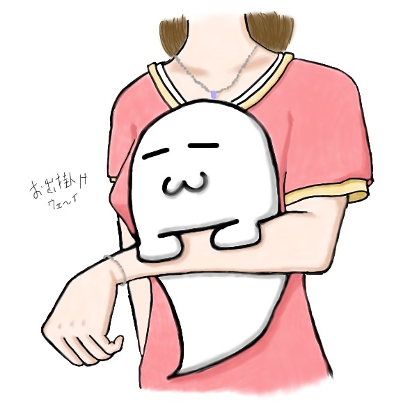 お出掛けDally：初期に描いた万能挿絵で、画風もちょっと絵本風なタッチで表現しています。