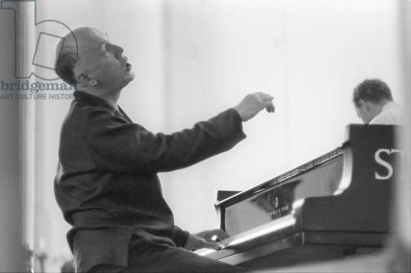 Recording session for a Mozart piano concerto No.27, Aldeburgh Festival, Suffolk, 1965