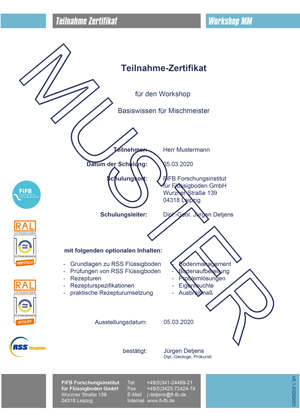 Schulung Mischmeister RSS Flüssigboden Zertifikat FiFB