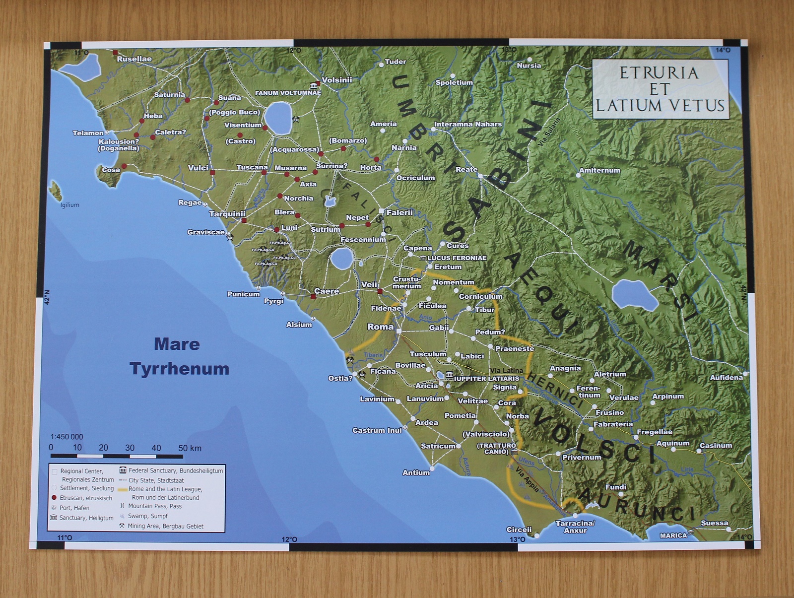 Die Karte "Etruria et Latium Vetus" als DIN A2 großer Sonderdruck 