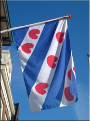 Als er één vlag van de Nederlandse provincies bekend is dan is het wel die van Friesland. Ook in Leeuwarden hangt ze trots aan de gevels.