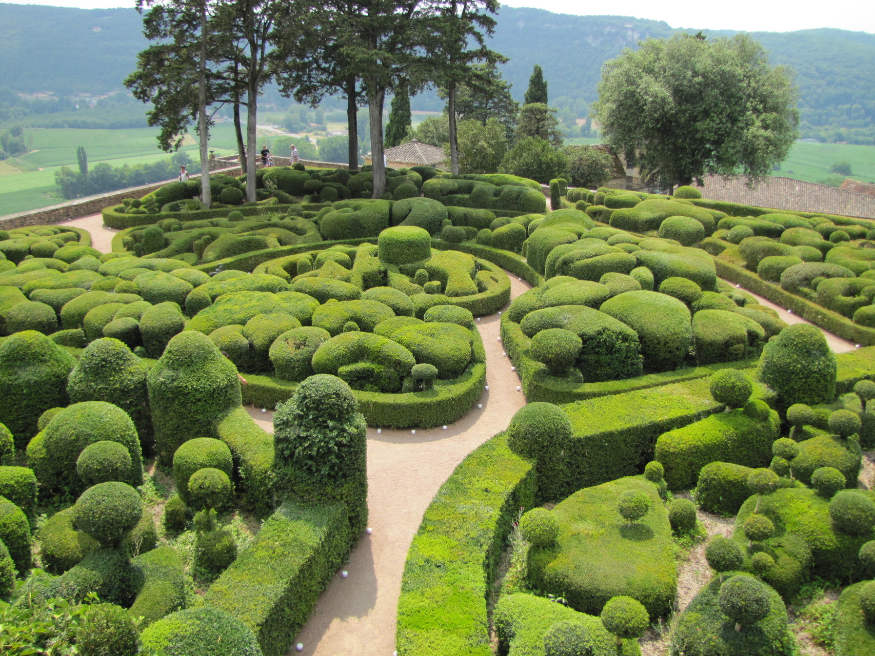 De tuinen van Marqueyssac in de Dordogne, Frankrijk.