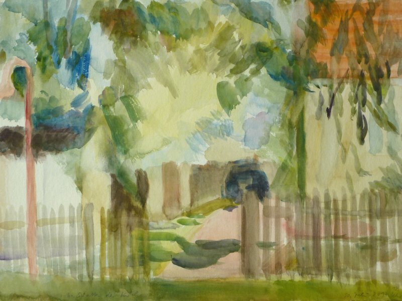 Im Schatten der Kirche 28x37cm