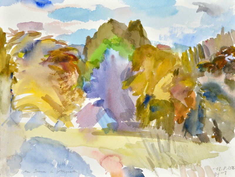 Am Damm in Gottesgnaden, Aquarell, Besitz Berliner Senat, Deutschland