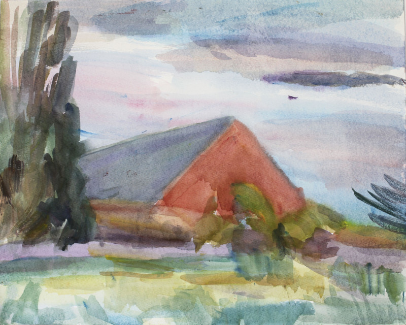 abendlich Aquarell 39x48cm