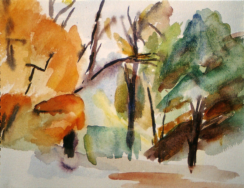 Herbstblatt Aquarell 22,5x30,5cm 