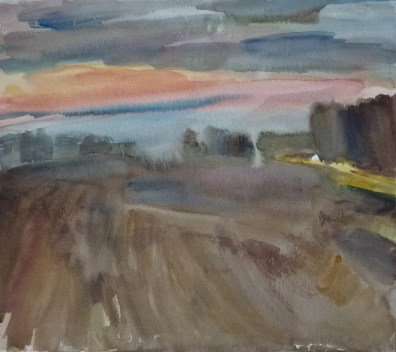 Vor Satzkorn Aquarell 53x59cm 