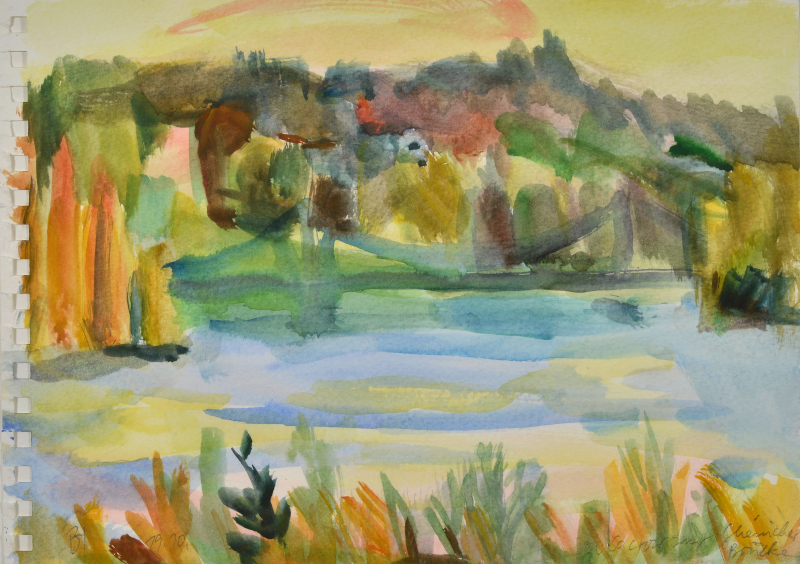 Von Sacrow zur Glienicker Brücke Aquarell 2024