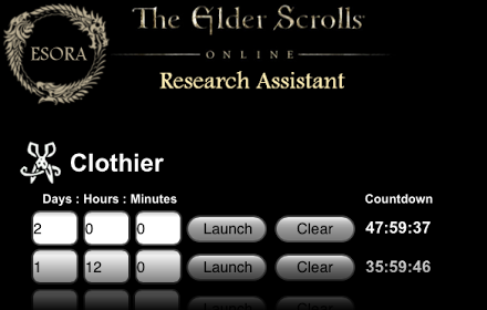 Track your research time in The Elder Scrolls Online.