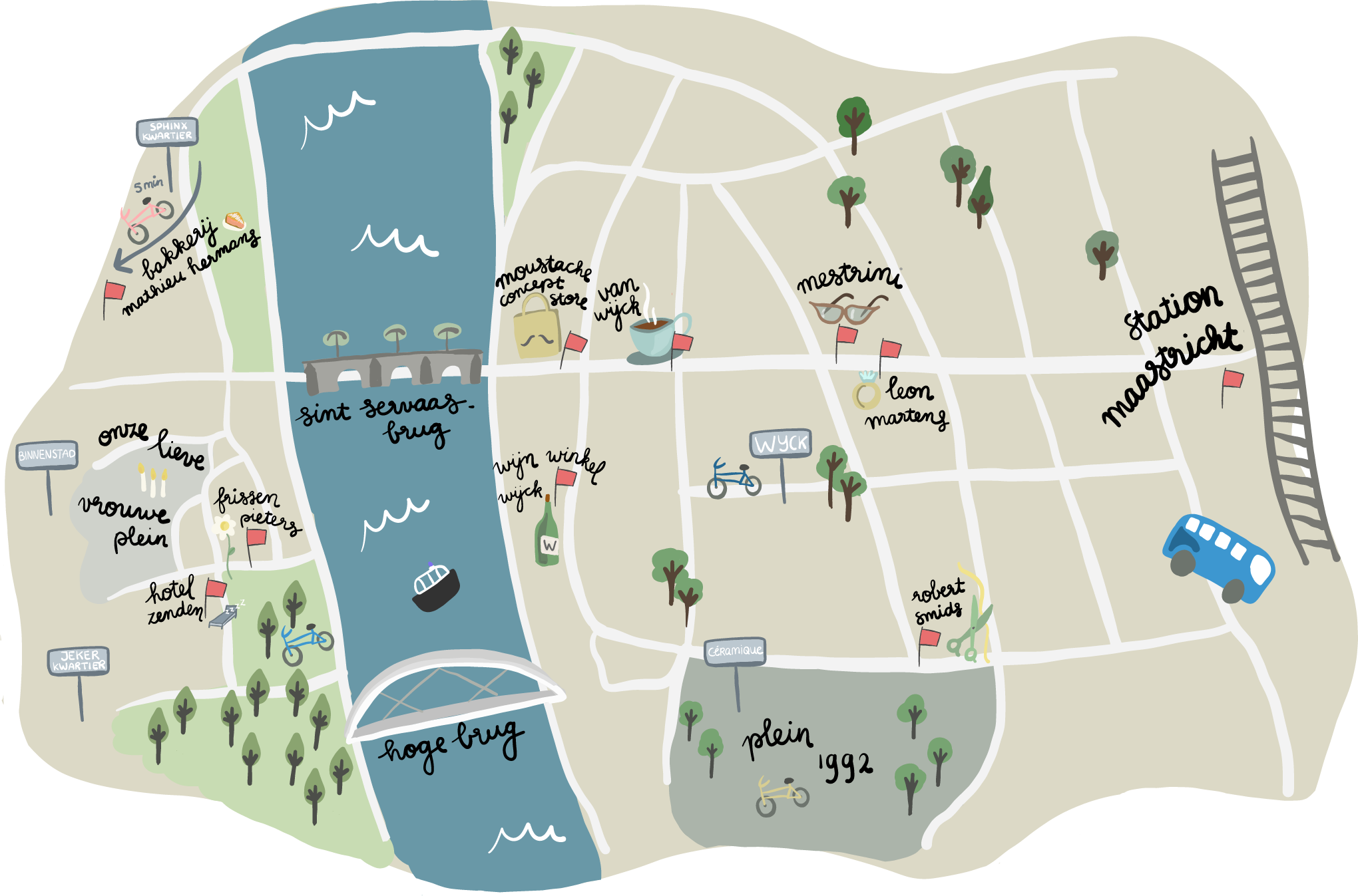 ILLUSTRATIE - Plattegrond voor Van Wijck Magazine