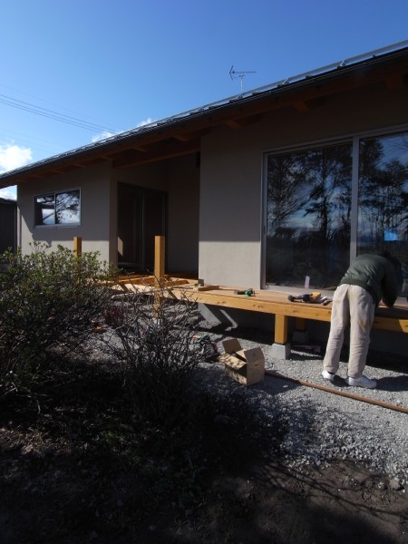 松本市　島立の家Ⅱ　デッキ工事　長野県松本市の建築設計事務所　建築家　丸山和男　現場監理　住宅