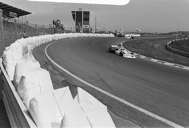 La Lombardi su March 751 alle prove del Gran Premio d'Olanda 1975