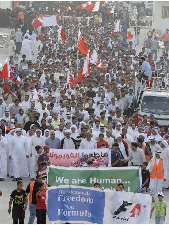 Immagini delle proteste durante il gp del Bahrein 2012