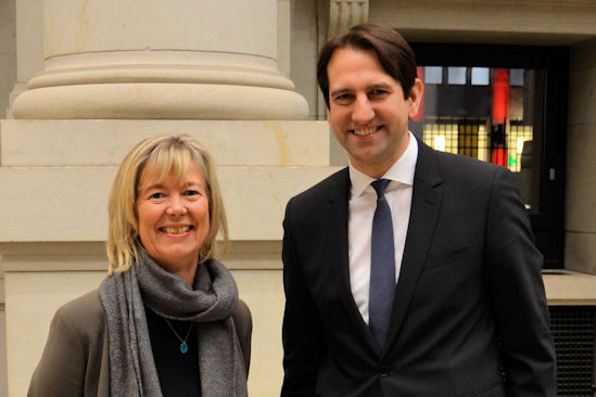 Andreas Jung mit der rheinland-pfälzischen Finanzministerin Doris Ahnen (SPD)