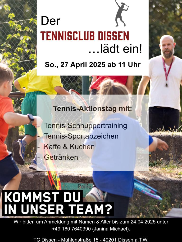 Terminhinweis: Tennis-Aktionstag am 27. April 2025