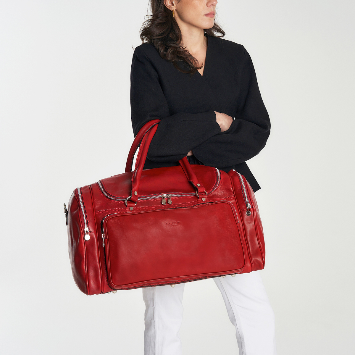 Leather travel bag