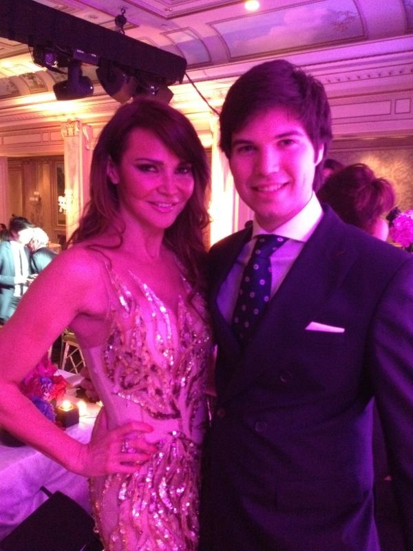 English TV presenter Lizzie Cundy and Paco Montalvo at the Global gift gala of eva longoria..