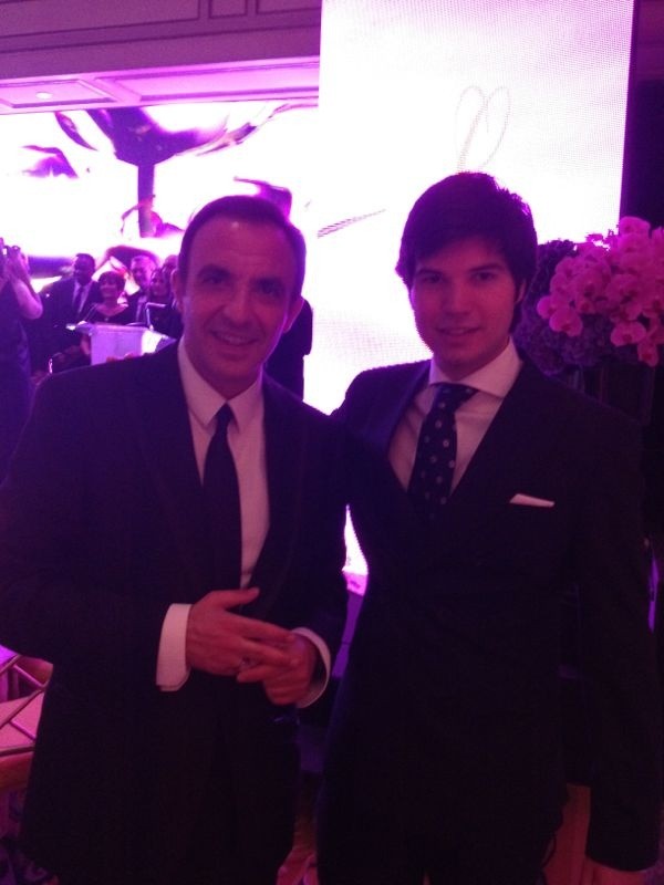 The french TV presenter Nikos Aliagas and Paco Montalvo in the Global Gift Gala in Paris 2013.