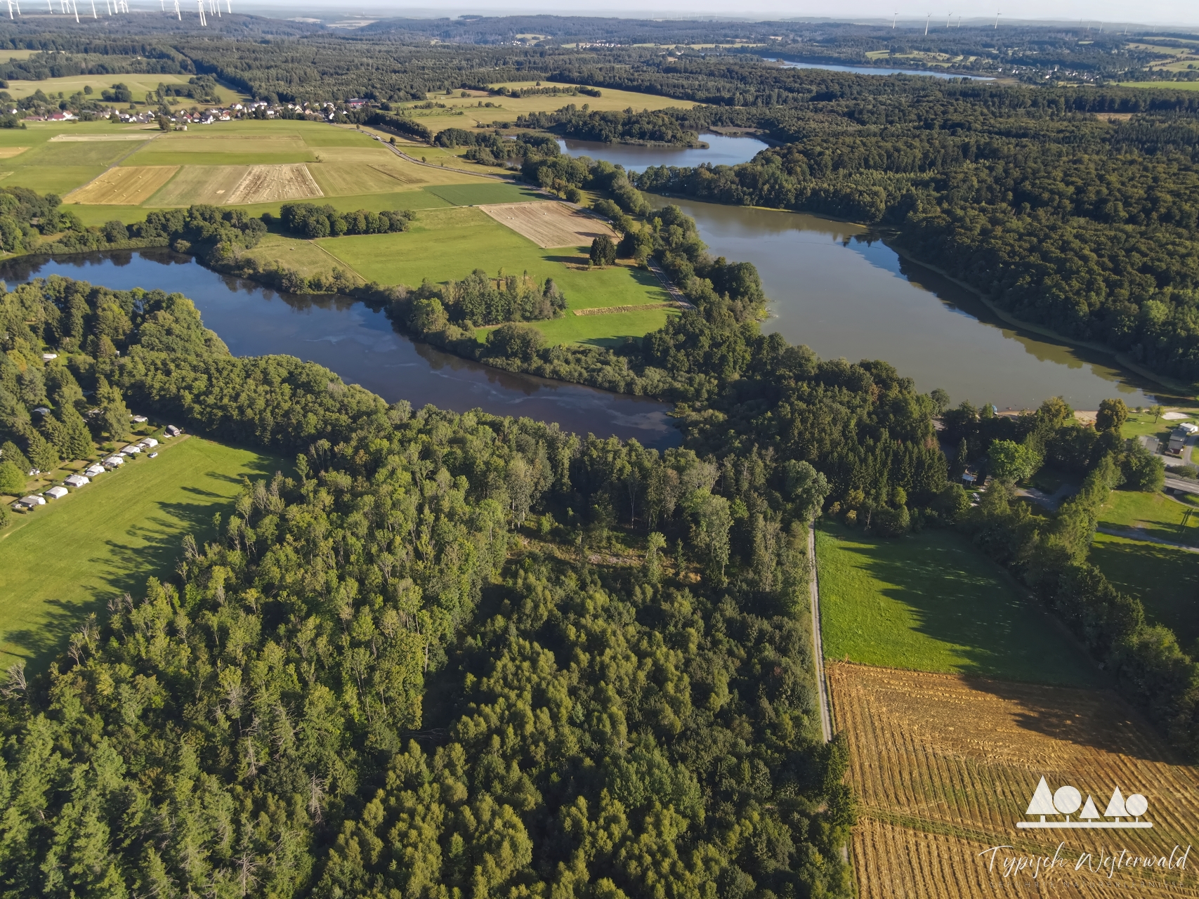 Hausweiher Links, Postweiher rechts und im Hintergrund der Brinkenweiher