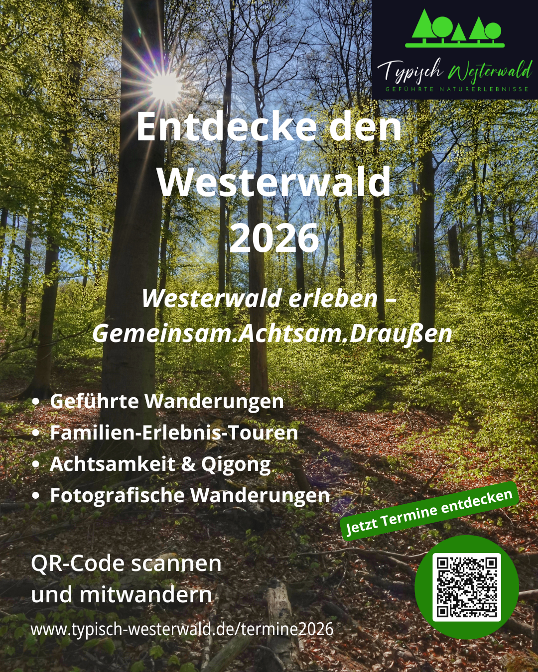 Gemeinsam. Achtsam. Draußen. – Der Wanderplan 2026