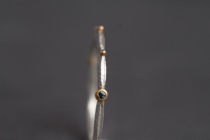 blauer Safir, 900er Waschgod, 935er Silber