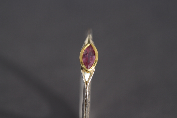 Pinksaphire, 900er Waschgold, 935er Silber