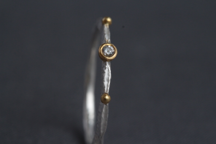 weißer Safir, 900er Waschgold, 935er Silber