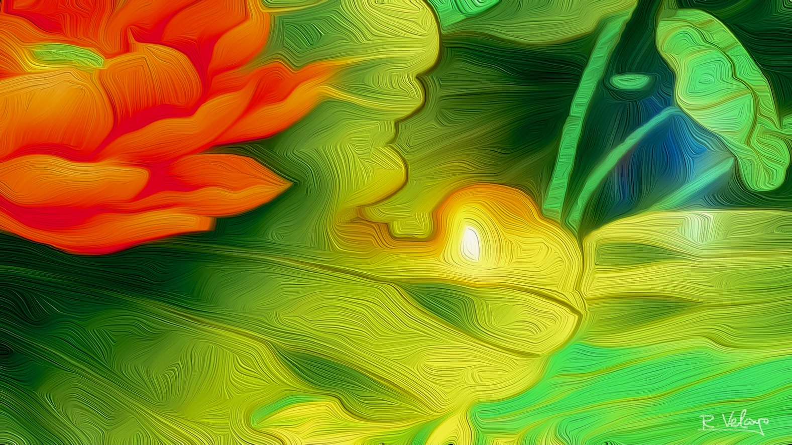 "BRIGHT ORANGE FLOWER IN LUSH GARDEN" [Created: 3/29/2021]