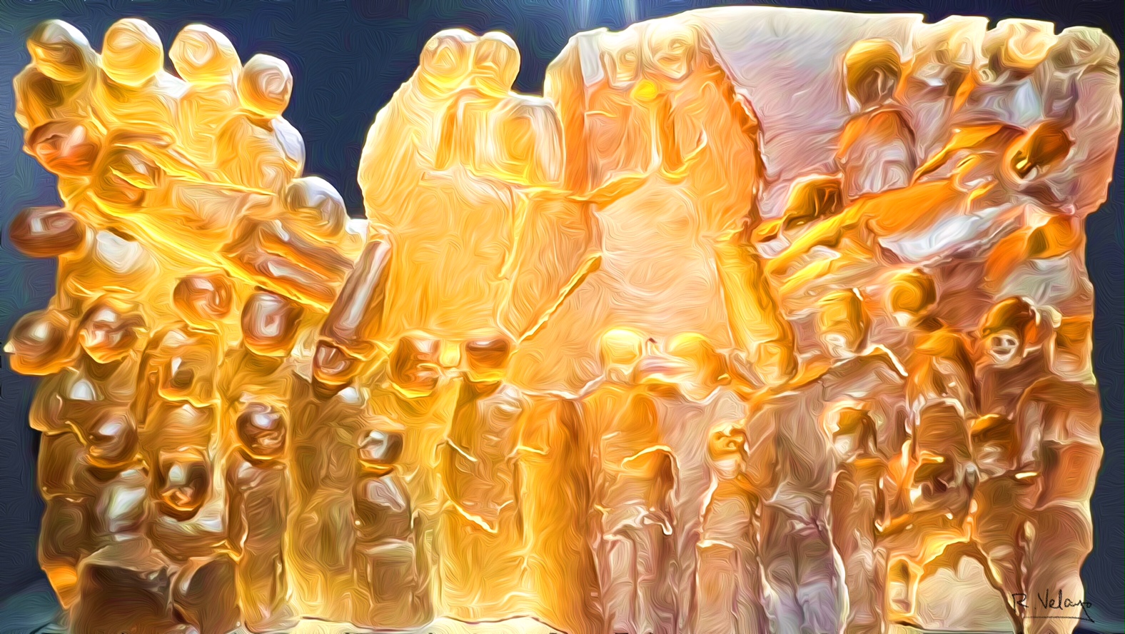 "FIGURES OF PEOPLE IN AMBER-COLORED GLASS" [Created: 9/20/2022]