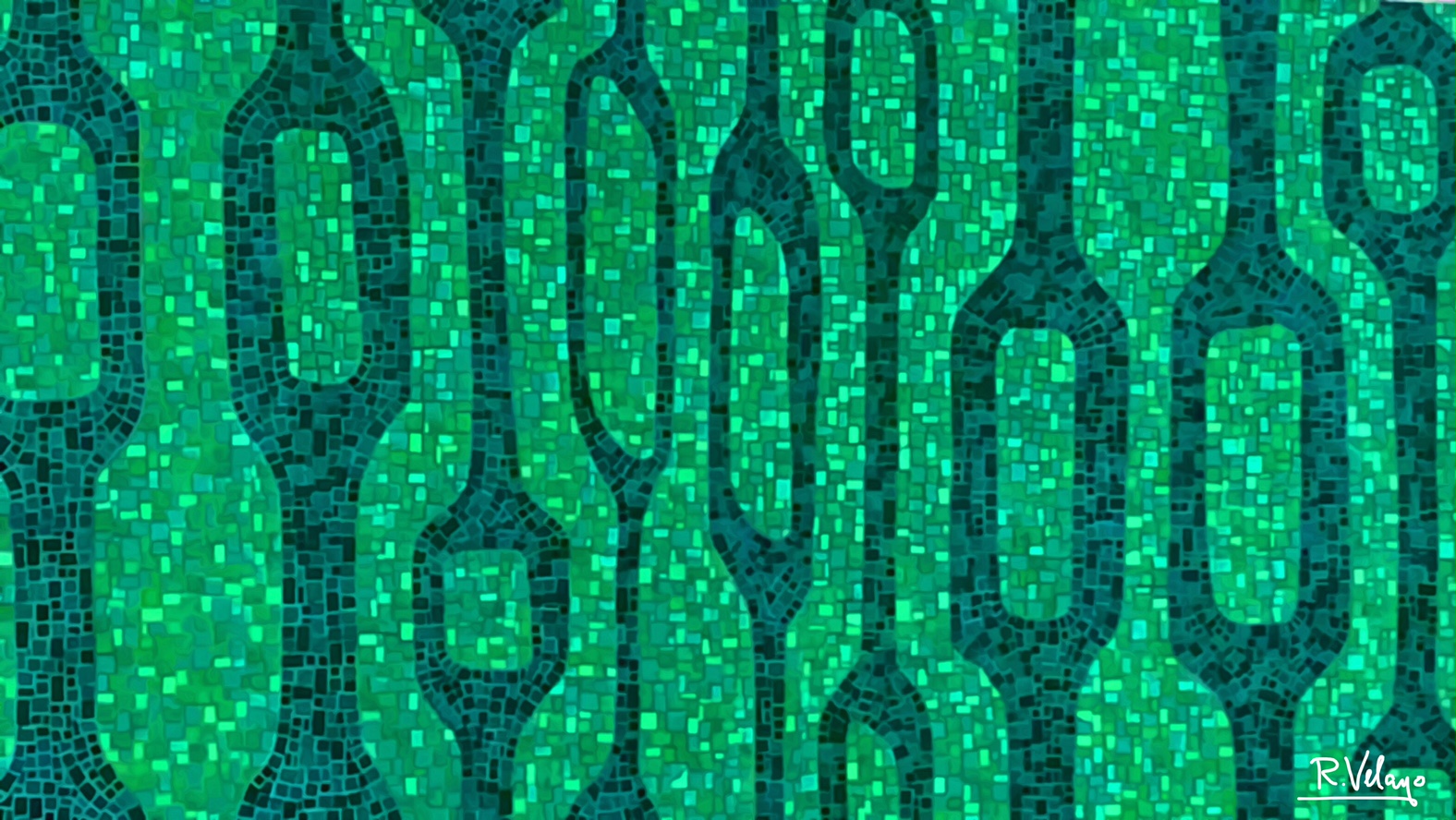 "RETRO STYLE ART IN GREEN AND BLUE" [Created: 2/06/2022]