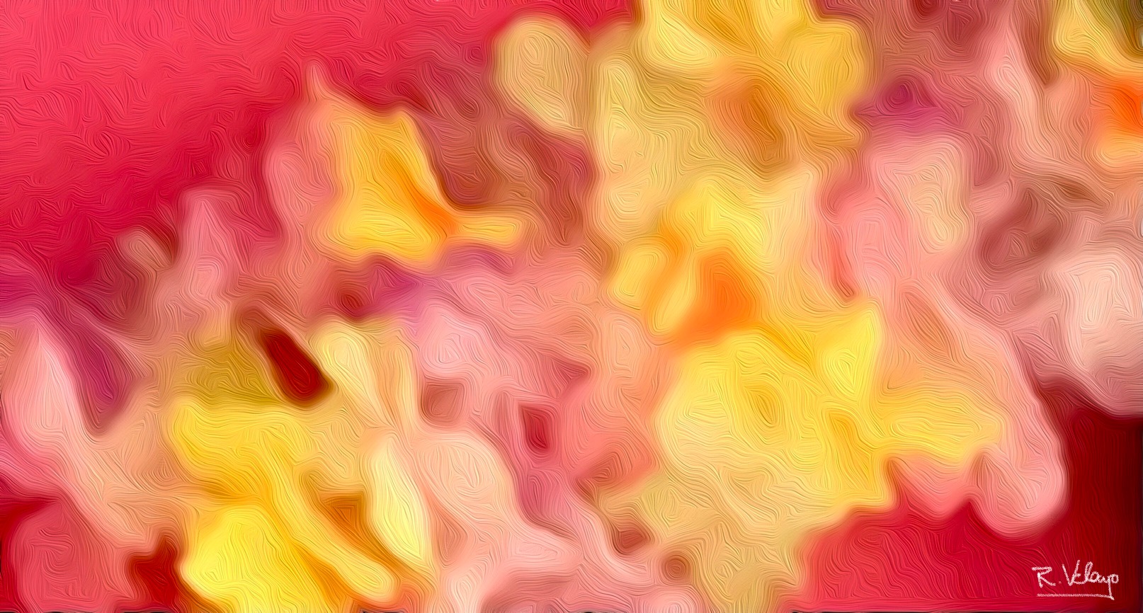 "A BLUR OF PINK AND YELLOW TROPICAL FLOWERS" [Created: 4/20/2021]