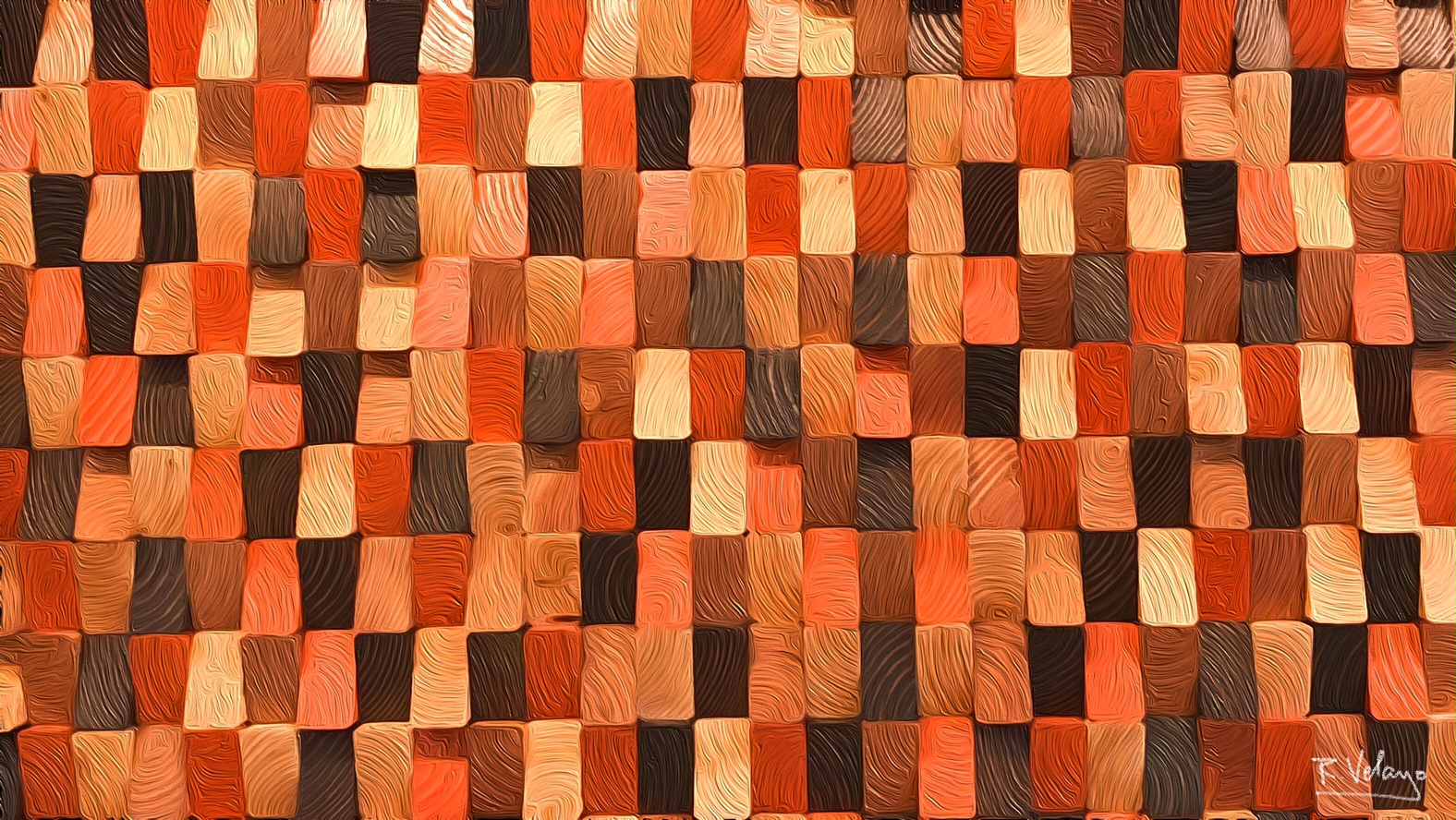 "GRID OF WOODEN TILES IN EARTH TONES" [Created: 6/19/2021]