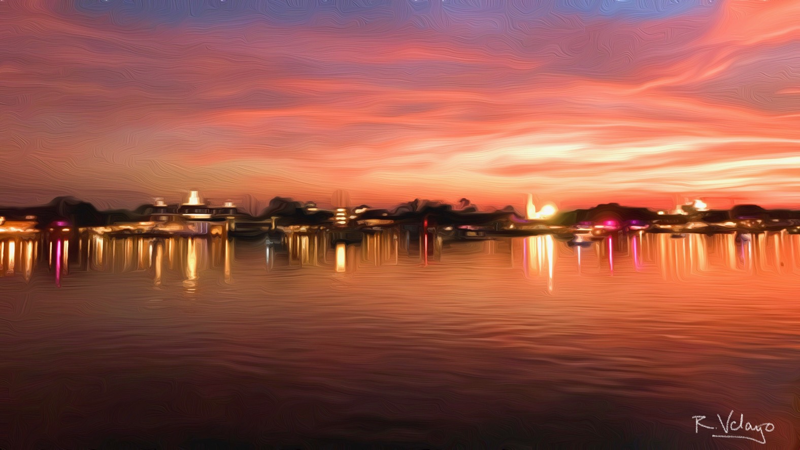 "WORLD SHOWCASE IN EPCOT AT DUSK" [Created: 3/19/2021]