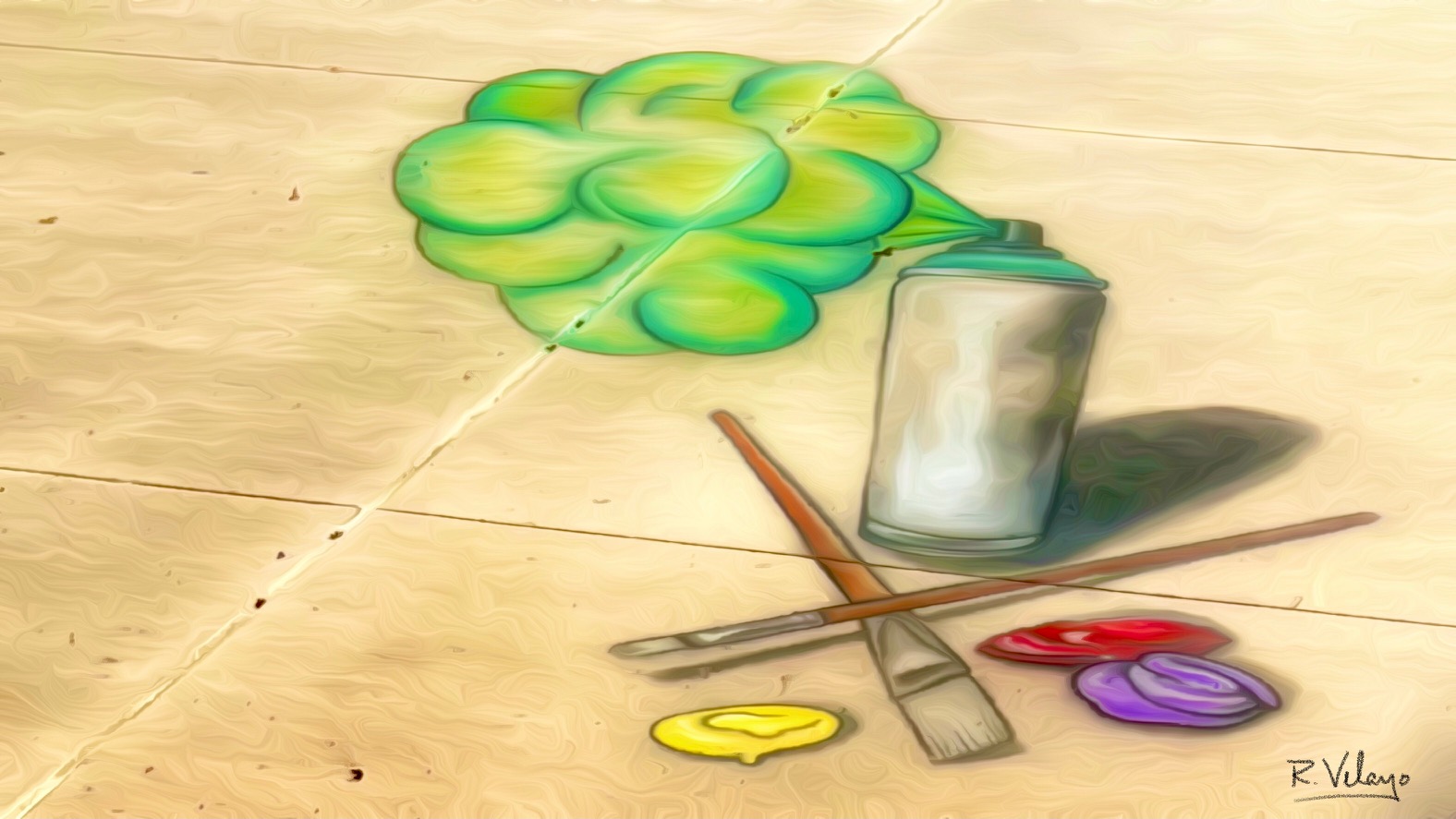 "SPRAY PAINT SUPPLIES DRAWN ON PAVEMENT" [Created: 7/31/2022]