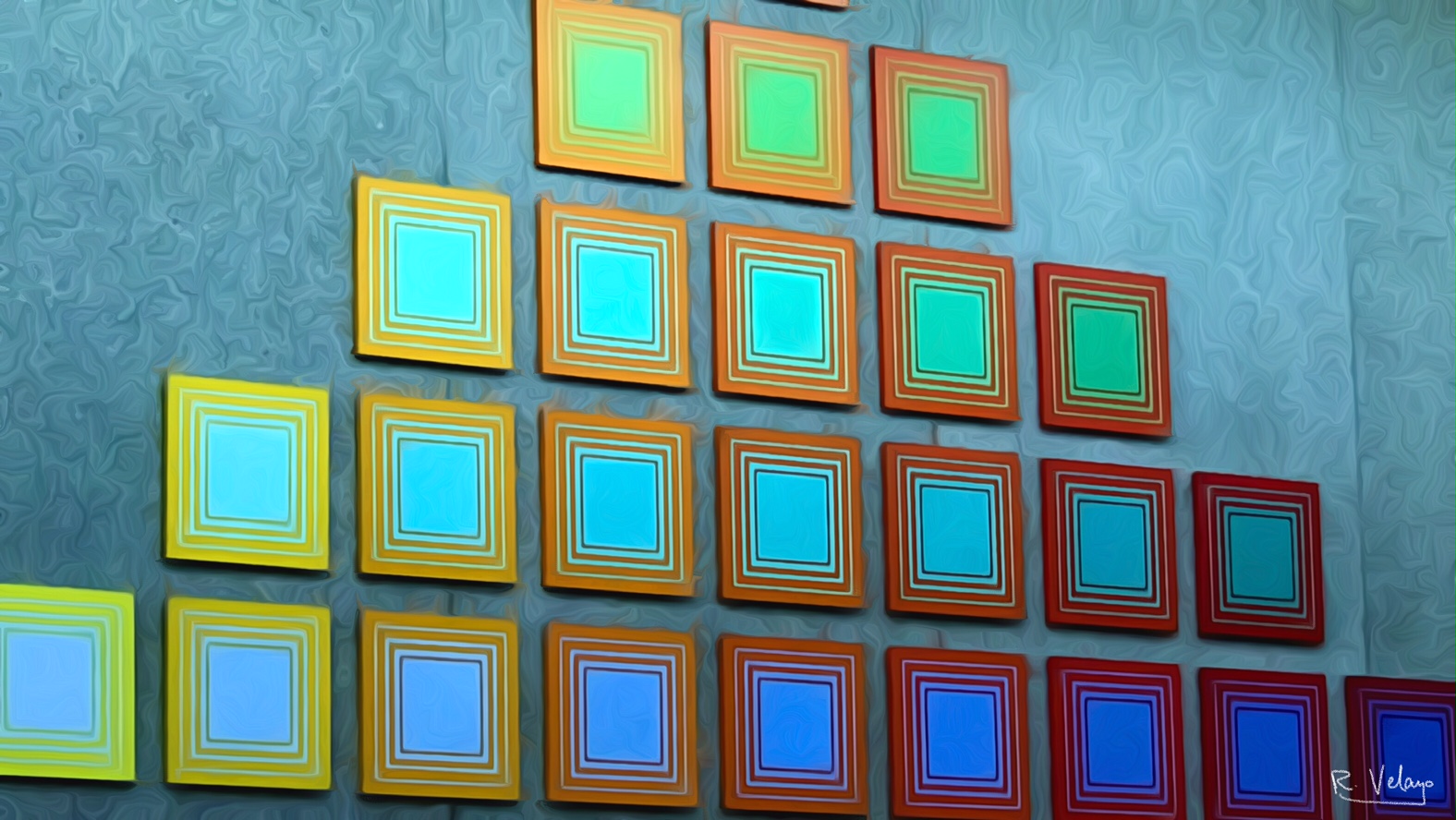 "ROWS OF COLORFUL FRAMED SQUARES" [Created: 8/24/2021]