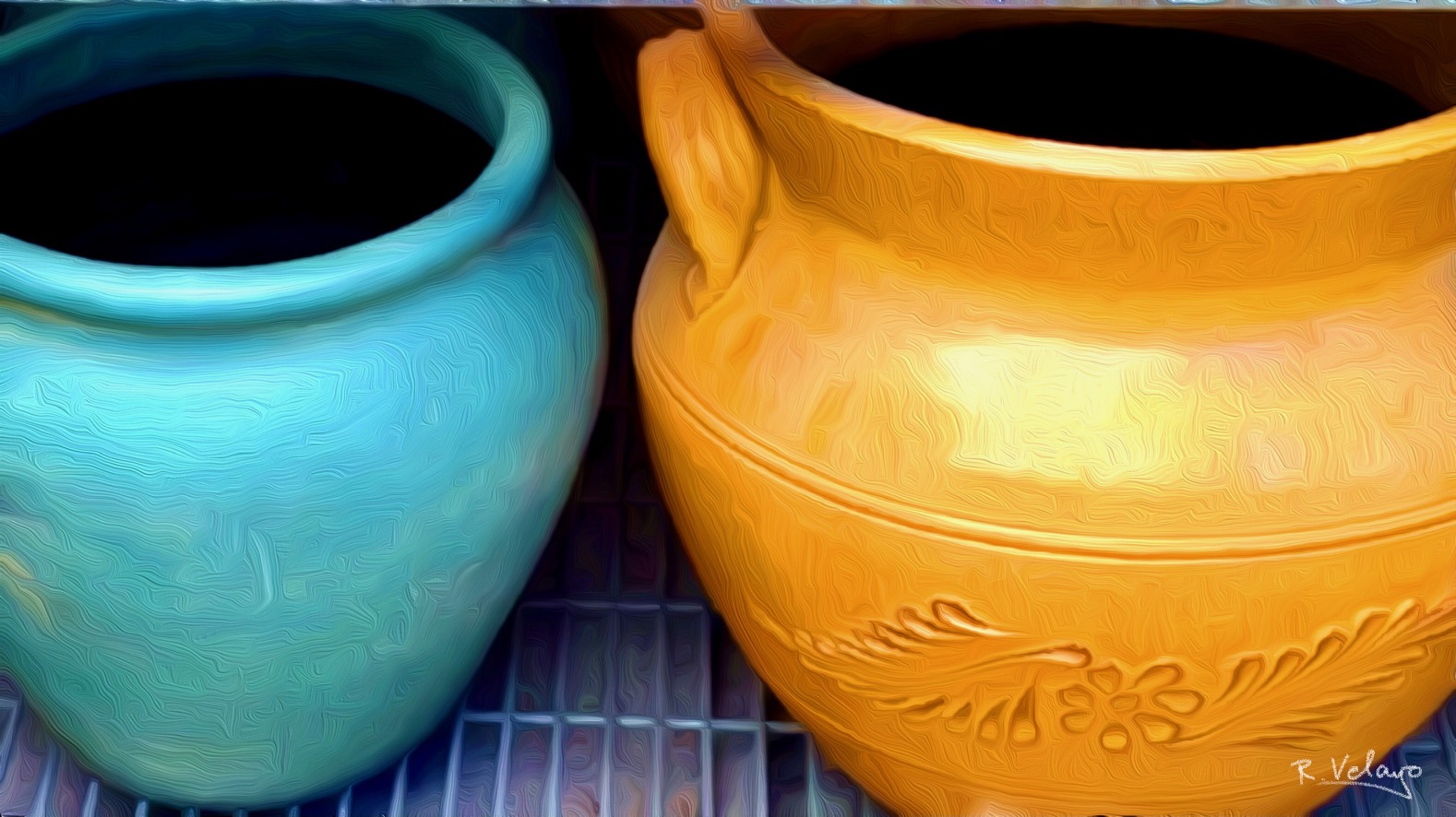 "TWO LARGE GARDEN CLAY POTS" [Created: 3/02/2021]