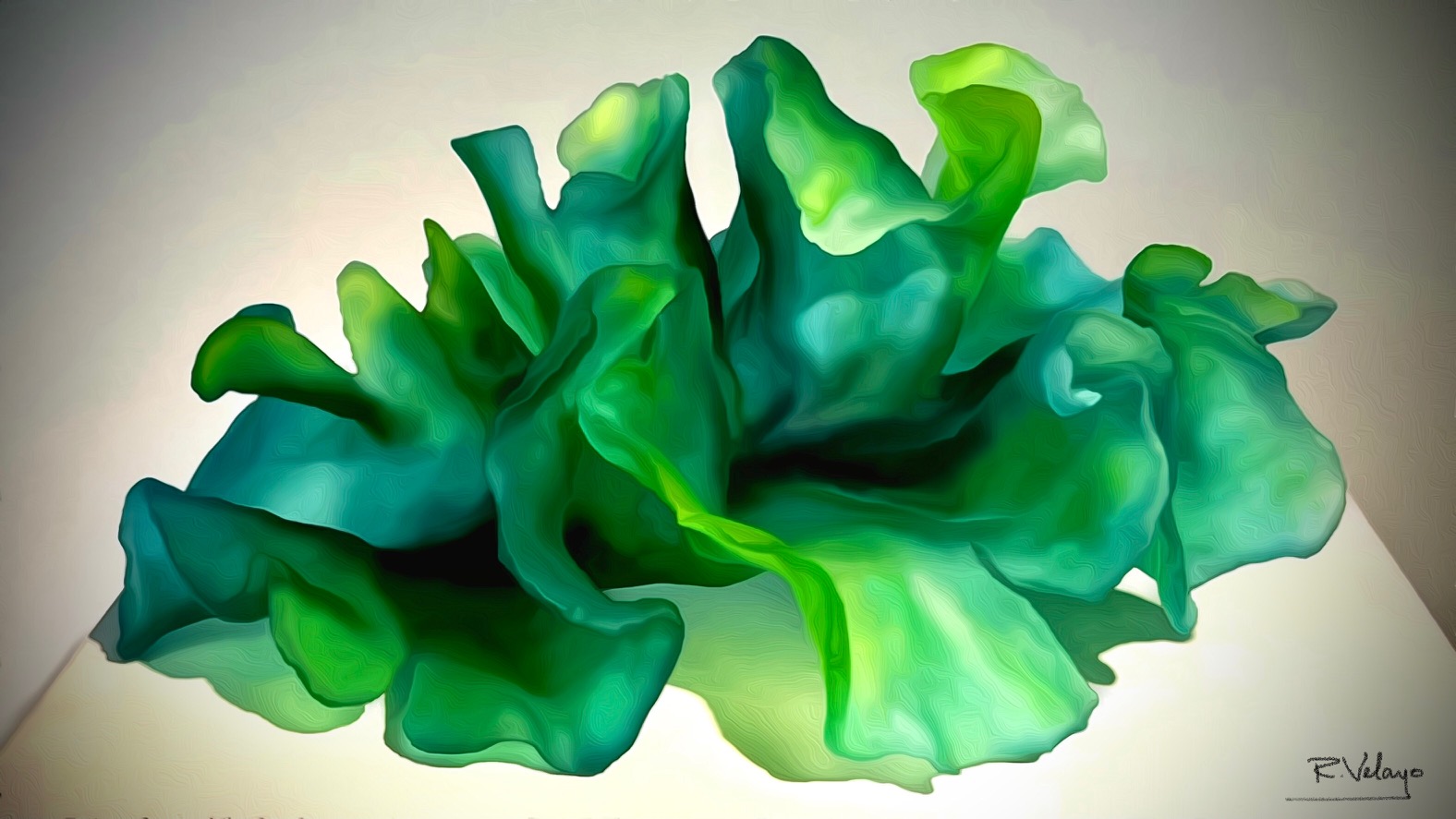 "ABSTRACT FLORA IN GREEN" [Created: 8/28/2022]