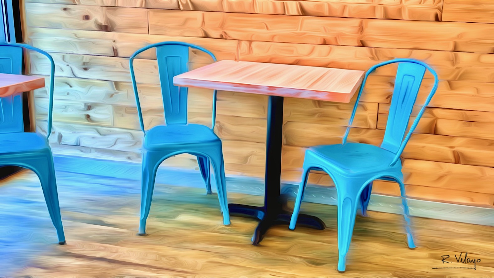 "BRIGHT BLUE BISTRO CHAIRS" [Created: 10/08/2022]