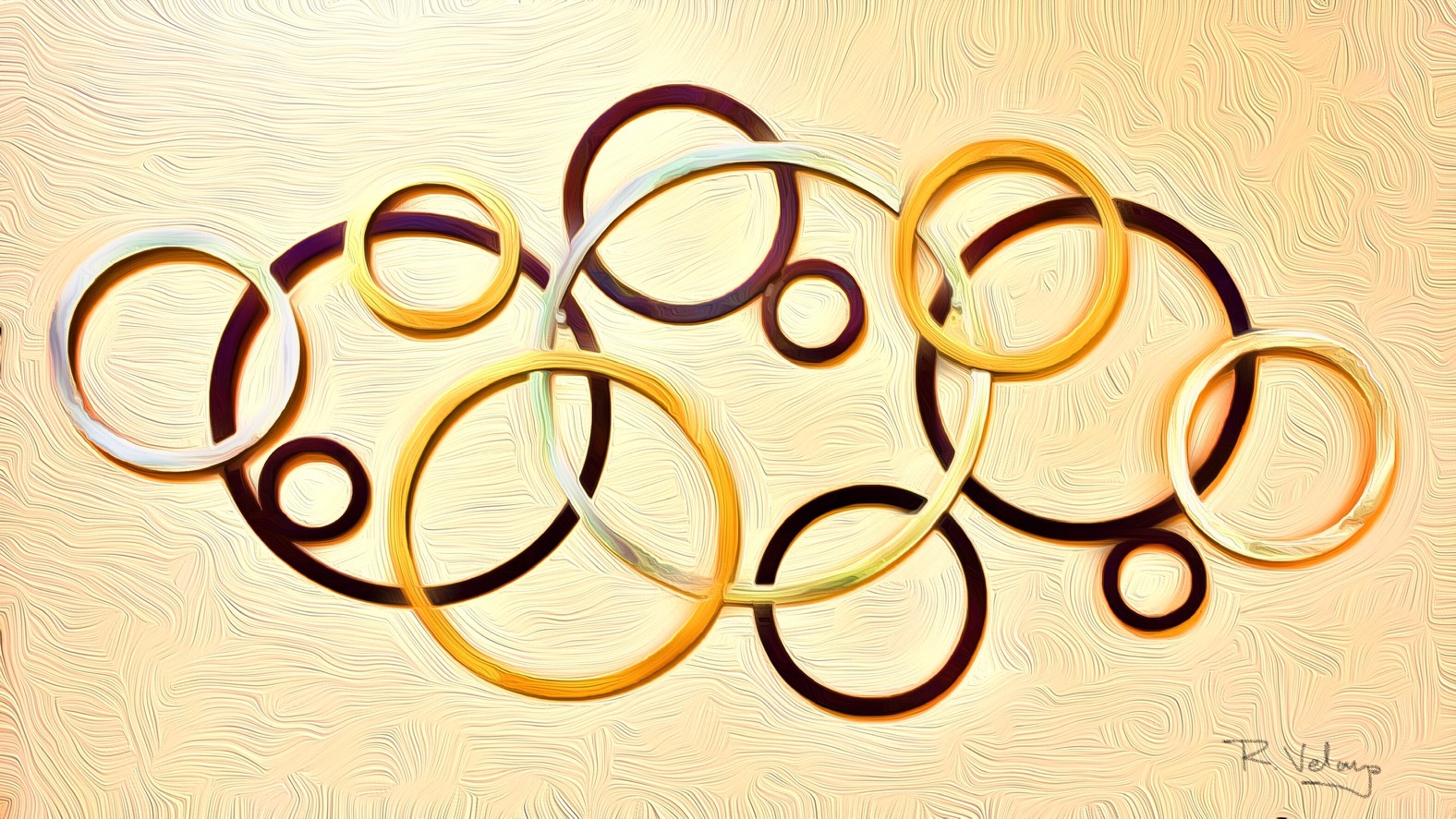 "OVERLAPPING CIRCLES GOLD SILVER AND BRONZE" [Created: 5/05/2021]