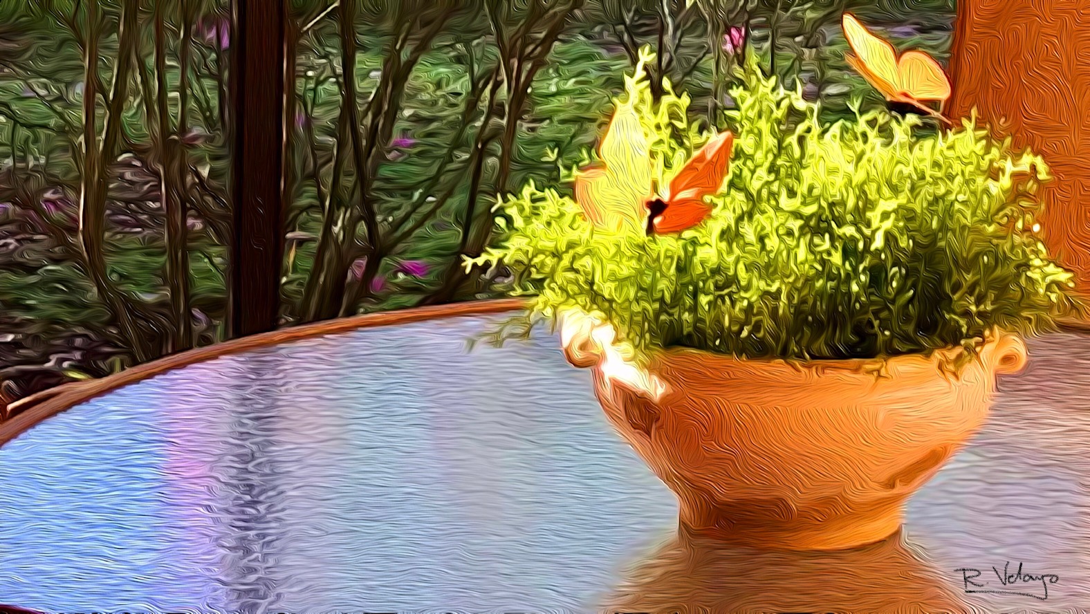 "POTTED PLANT ON PATIO TABLE" [Created: 2/24/2021]