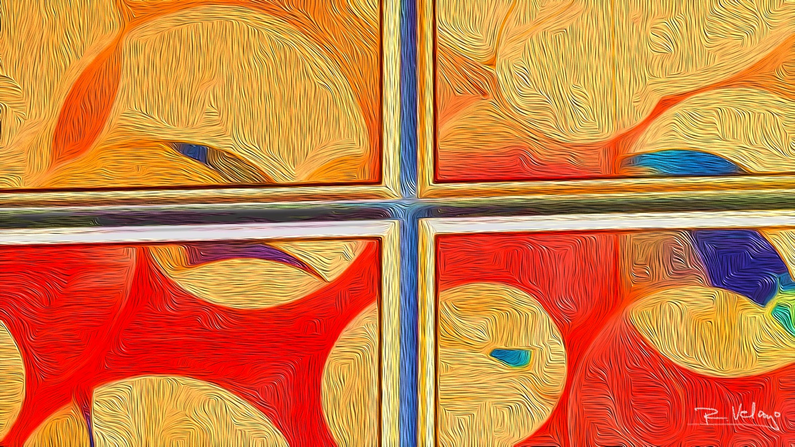 "CORNERS OF FOUR ABSTRACT FRAMED ART" [Created: 1/28/2021]
