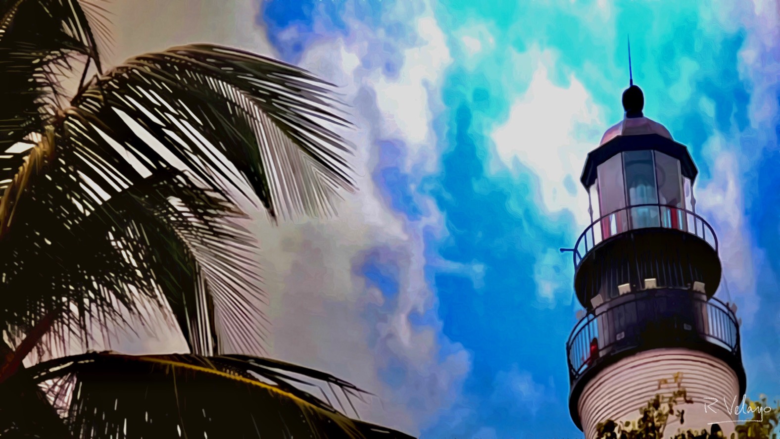 "LOOKING UP AT THE KEY WEST LIGHTHOUSE" [Created: 2/02/2022]