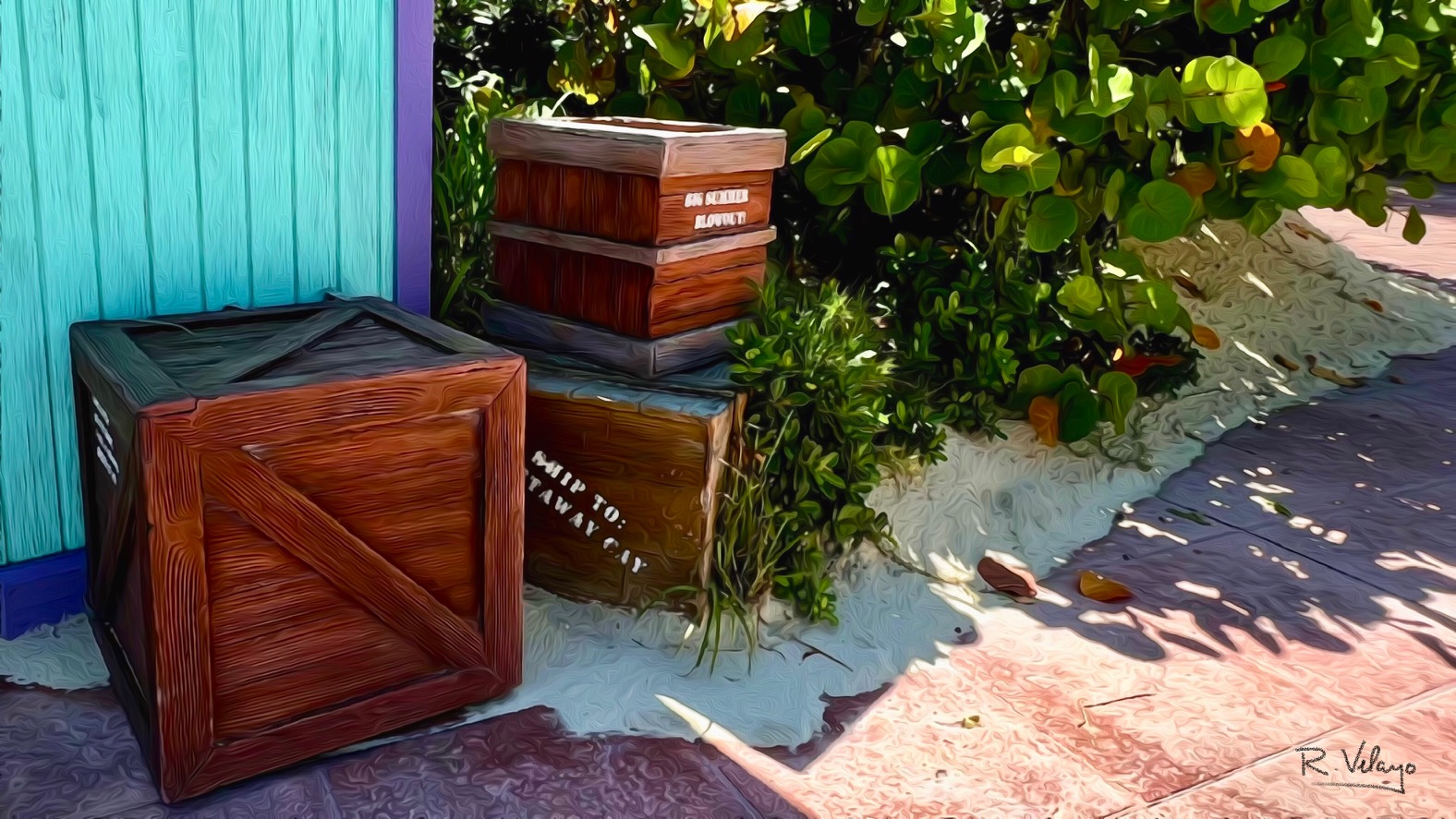 "WOODEN CARGO CRATES AT CASTAWAY CAY" [Created: 6/10/2022]