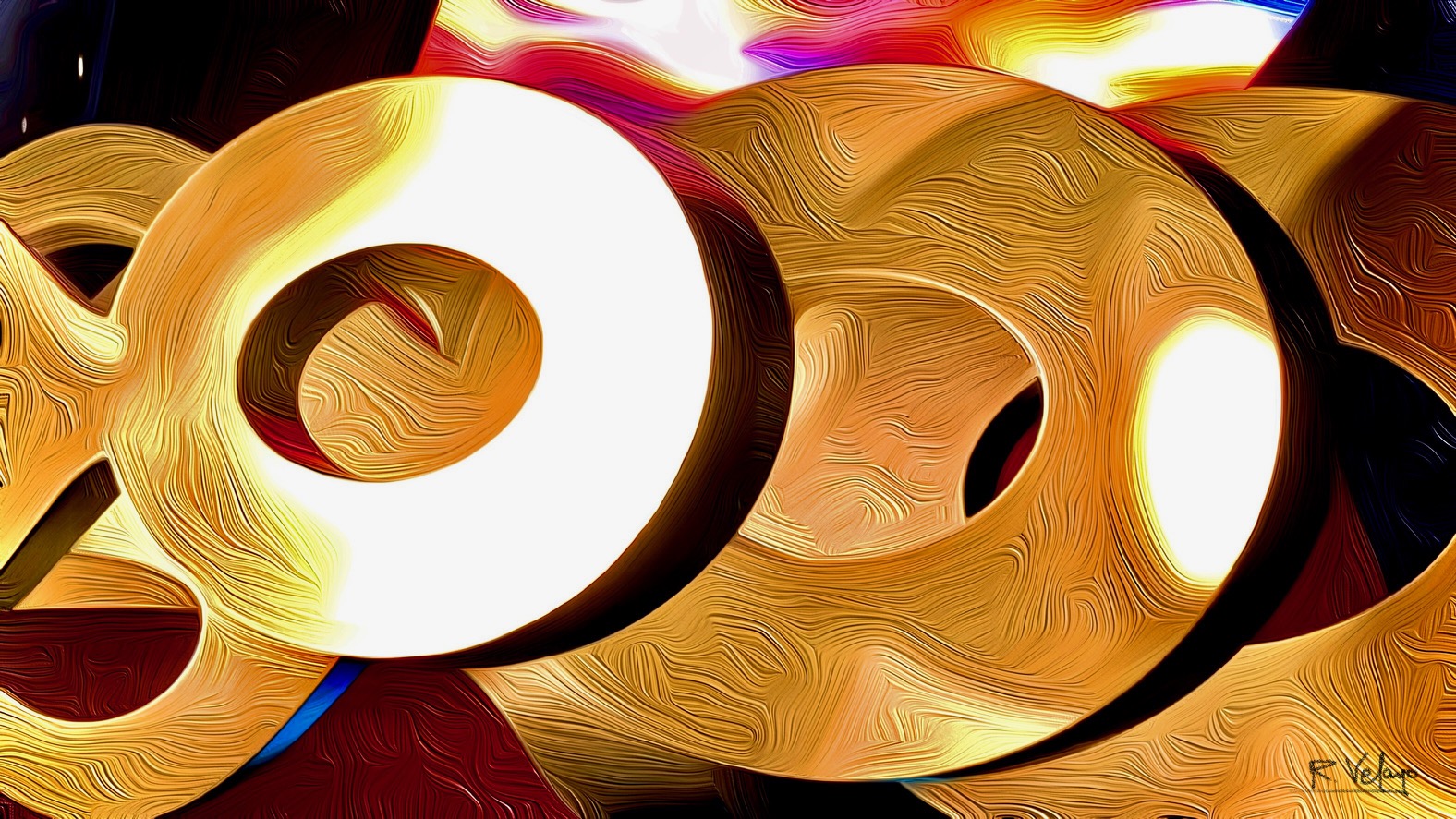 "OVERLAPPING METALLIC 3-D CIRCLES" [Created: 5/30/2021]