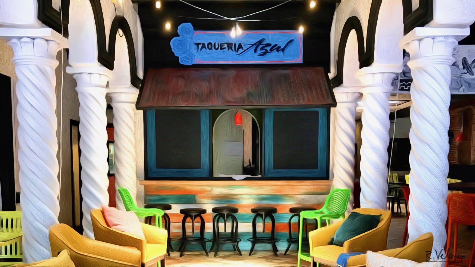 "LOUNGE SECTION AT TAQUERIA AZUL RESTAURANT IN DOWNTOWN SARASOTA" [Created: 8/30/2021]