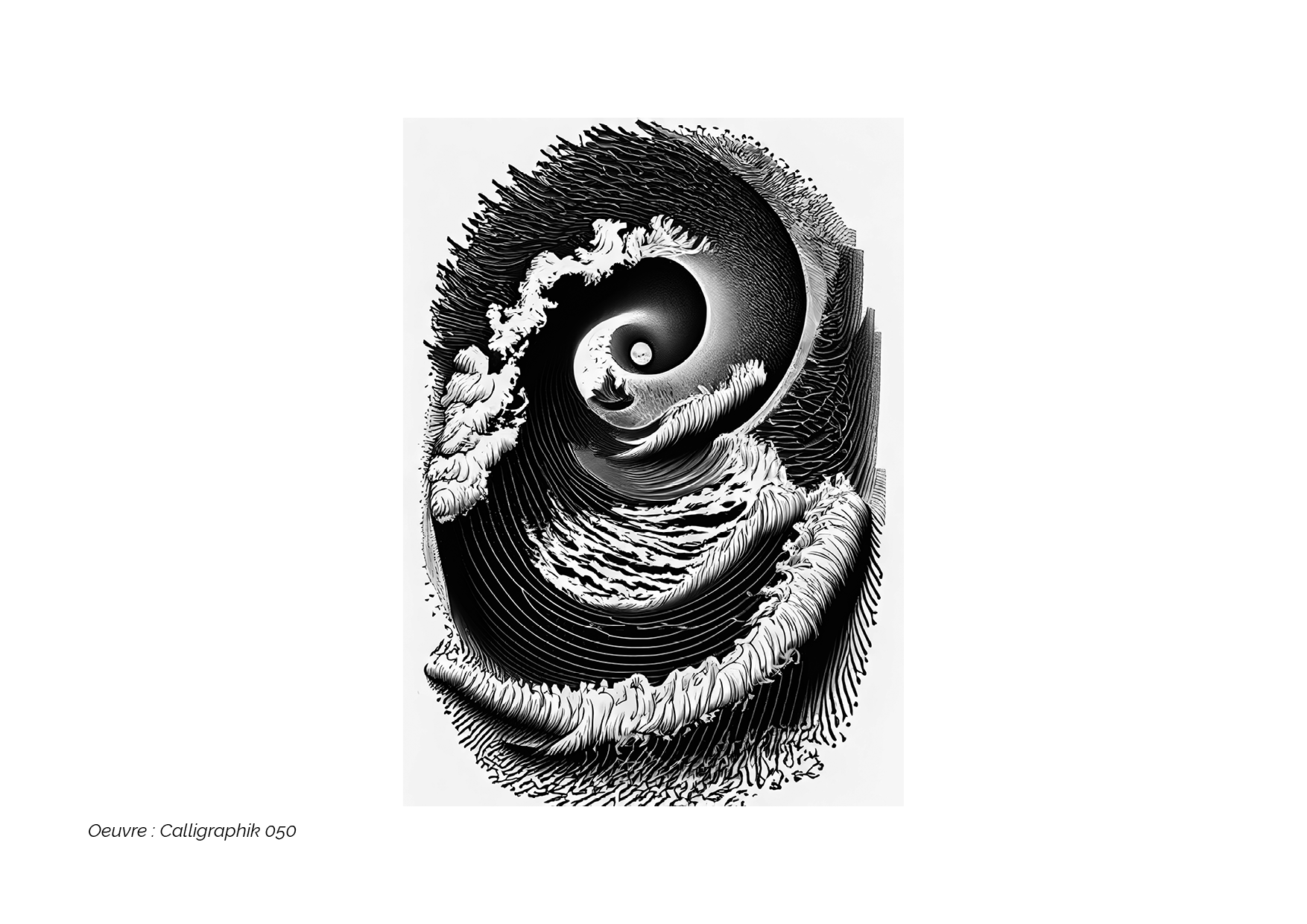 Calligraphik - Oeuvre noir et blanc. Tirage Fine Art en édition limitée, Franck Chastanier