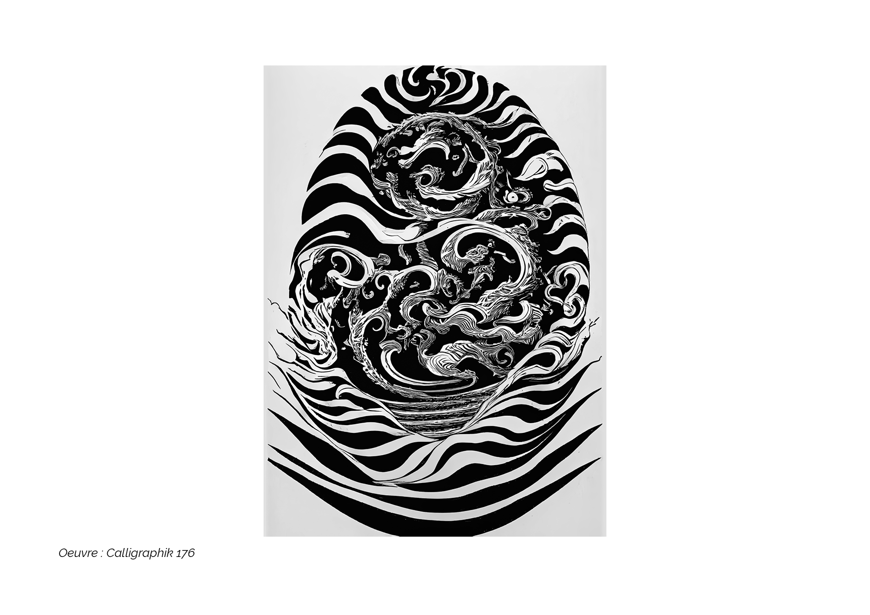 Calligraphik - Oeuvre noir et blanc. Tirage Fine Art en édition limitée, Franck Chastanier
