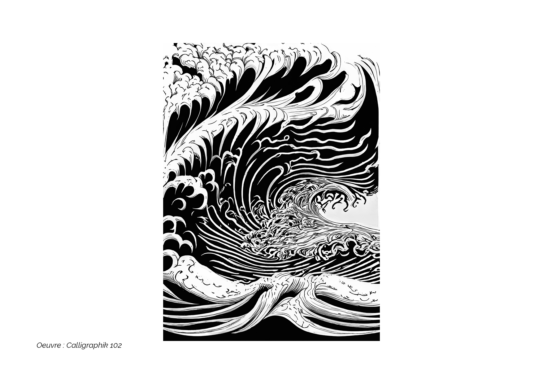 Calligraphik - Oeuvre noir et blanc. Tirage Fine Art en édition limitée, Franck Chastanier