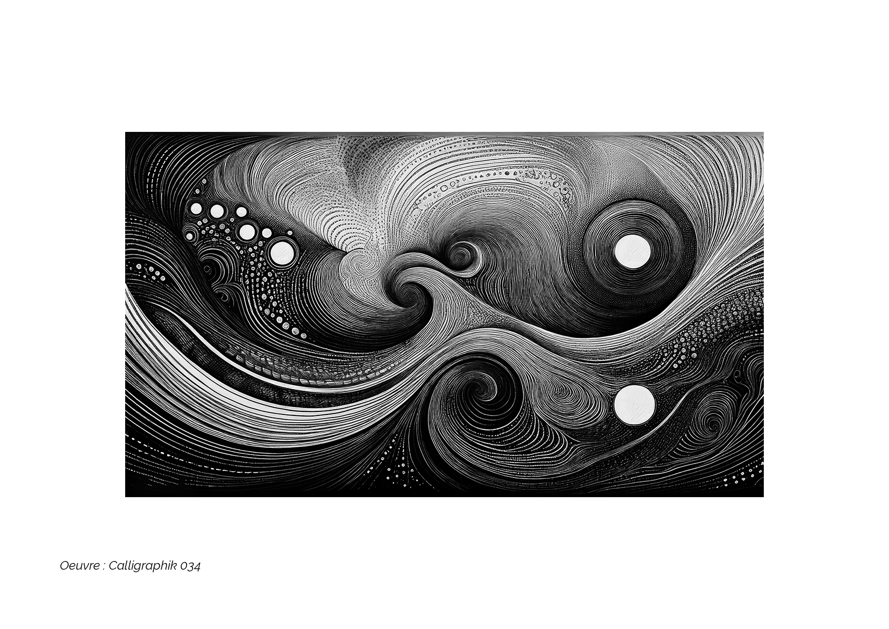 Calligraphik - Oeuvre noir et blanc. Tirage Fine Art en édition limitée, Franck Chastanier